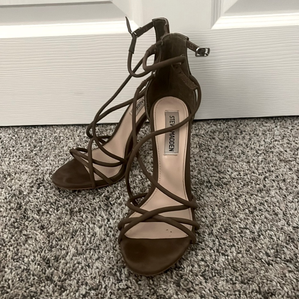 Steve Madden Strappy Olive Green Heels